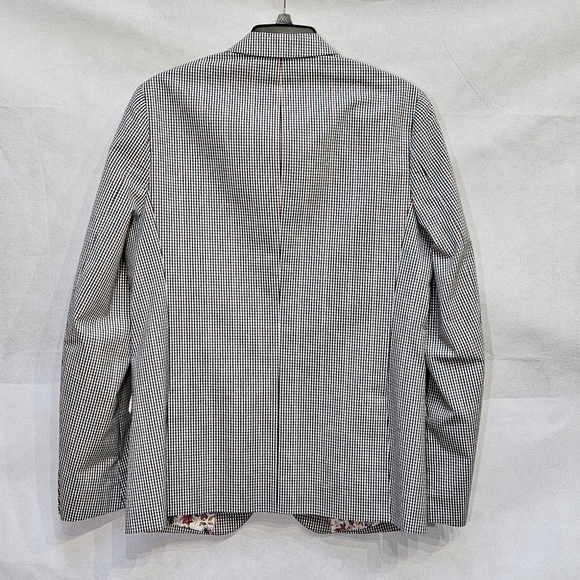 Paisley & Grey Skinny Fit Black White Red Checked Suit Coat Jacket Size 40R - Picture 4 of 9